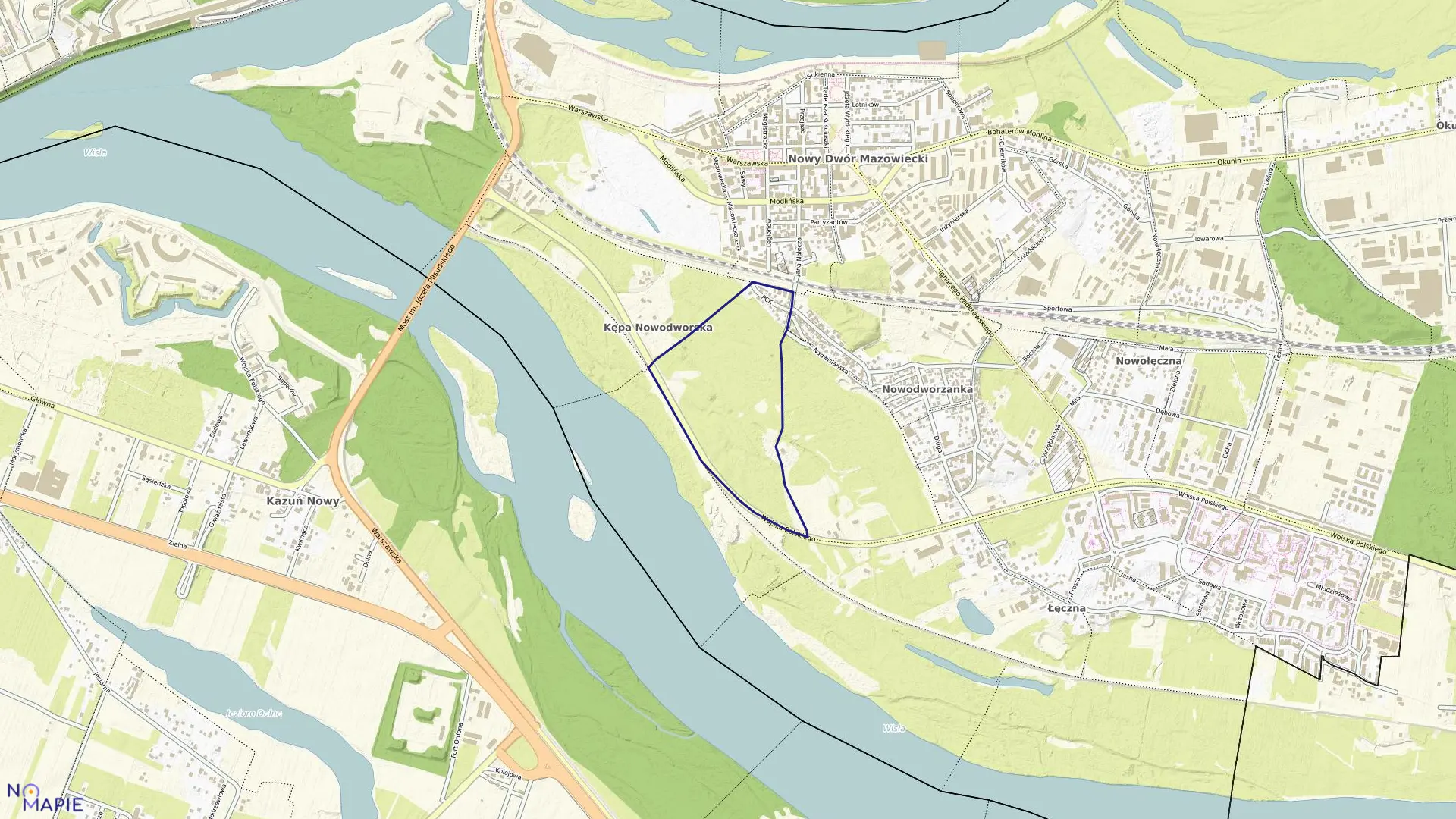 Mapa obrębu 11-02 w mieście Nowy Dwór Mazowiecki