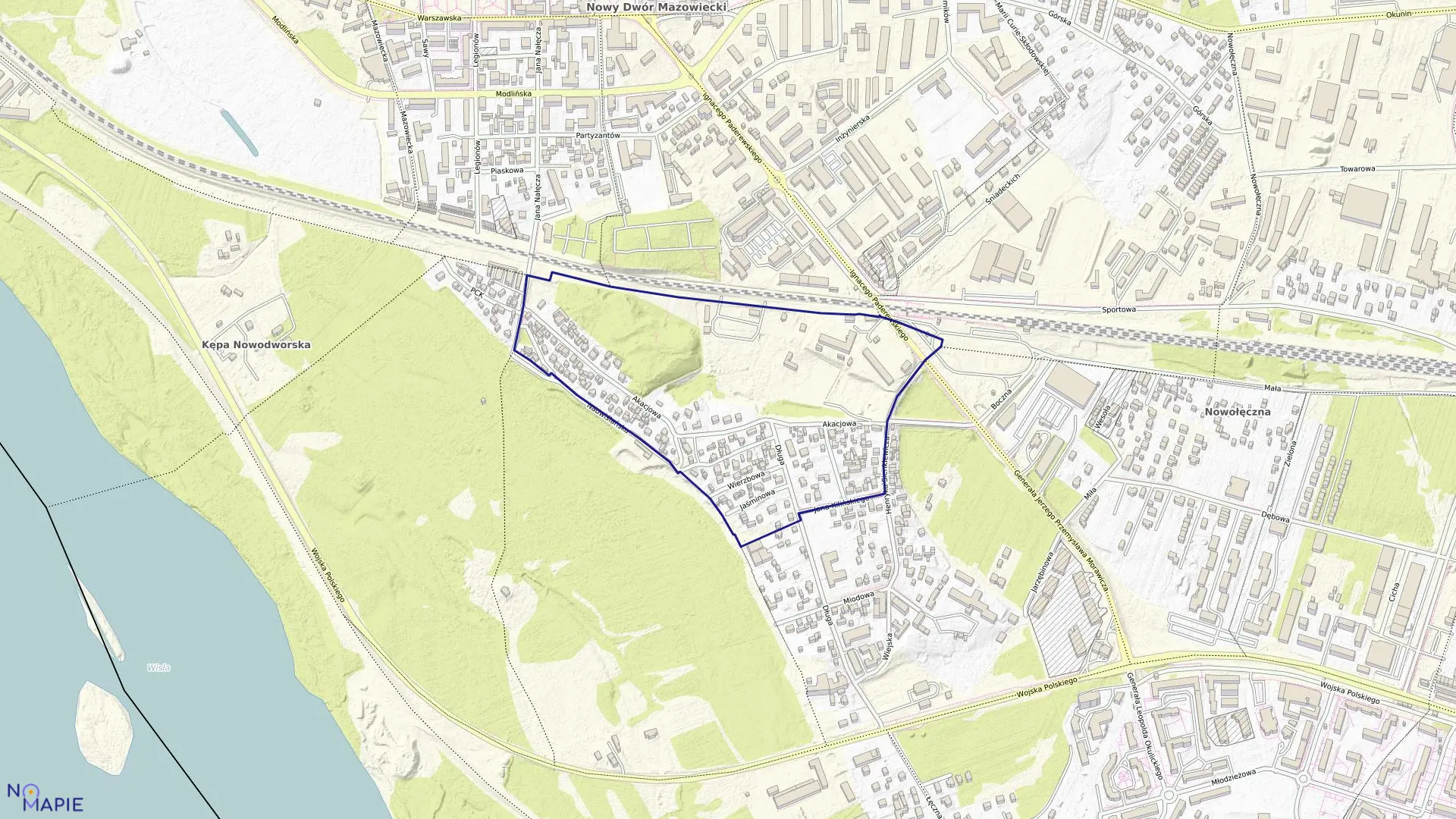 Mapa obrębu 11-04 w mieście Nowy Dwór Mazowiecki