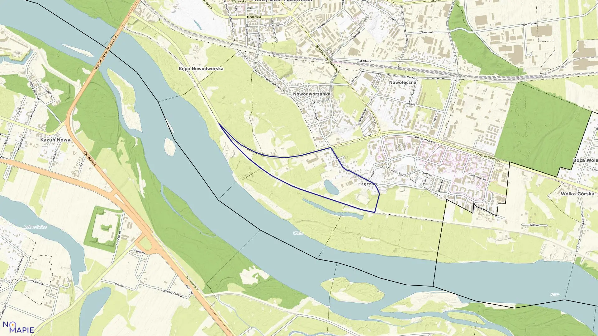 Mapa obrębu 12-01 w mieście Nowy Dwór Mazowiecki