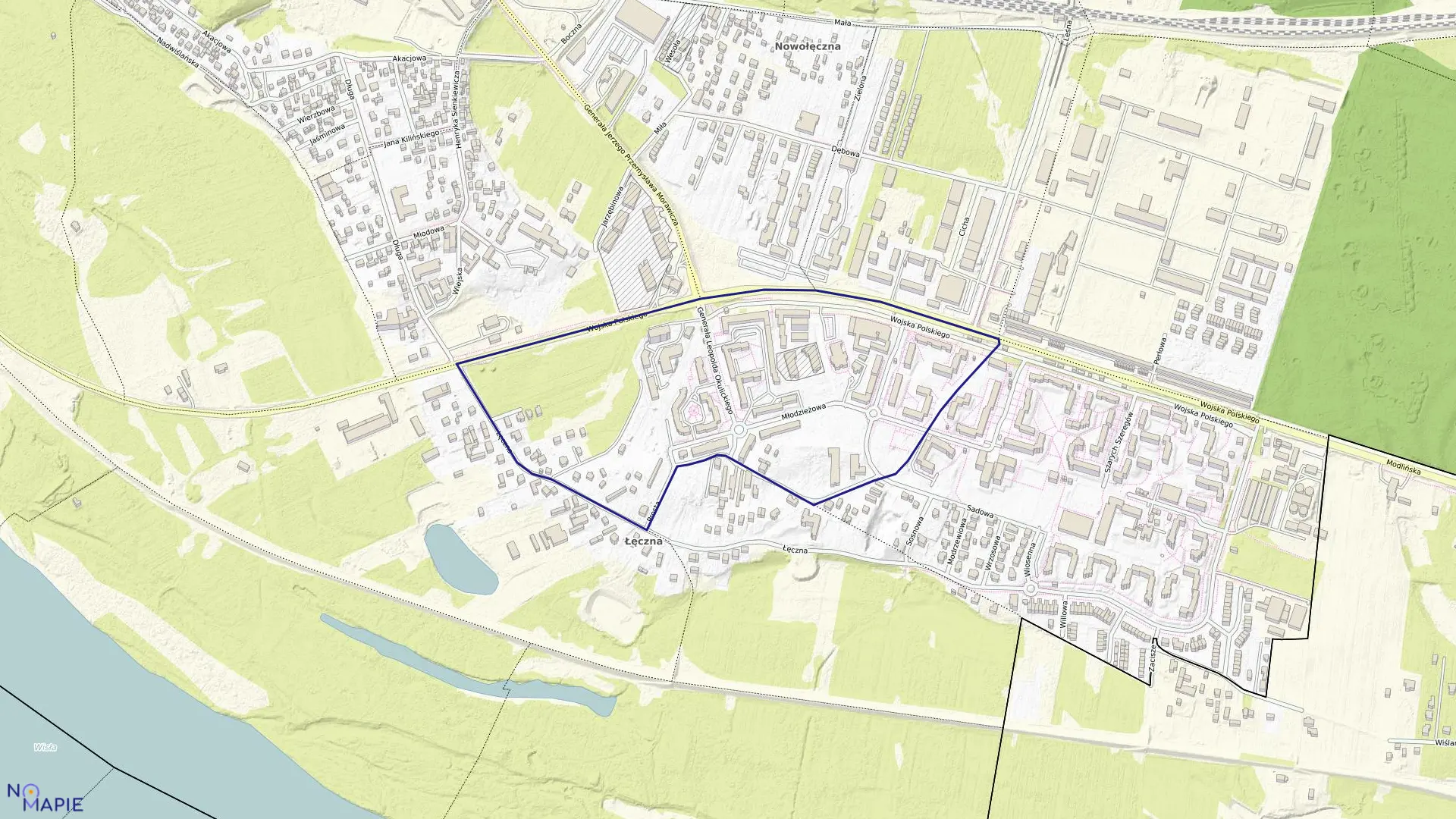 Mapa obrębu 12-02 w mieście Nowy Dwór Mazowiecki