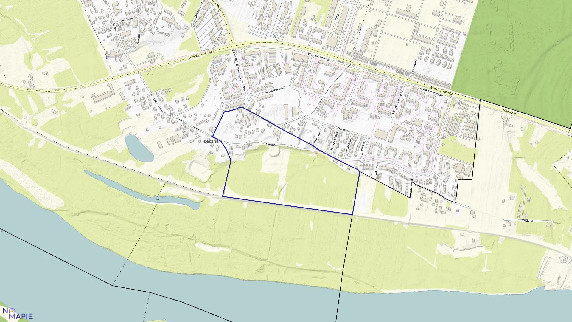 Mapa obrębu 12-03 w mieście Nowy Dwór Mazowiecki