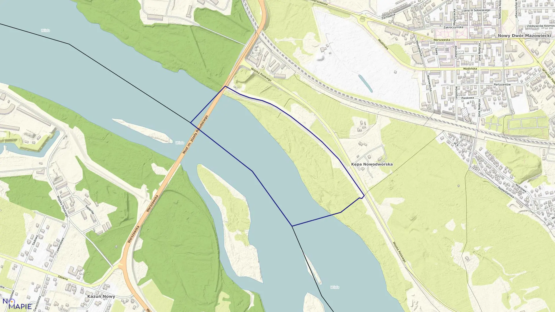 Mapa obrębu 13-01 w mieście Nowy Dwór Mazowiecki