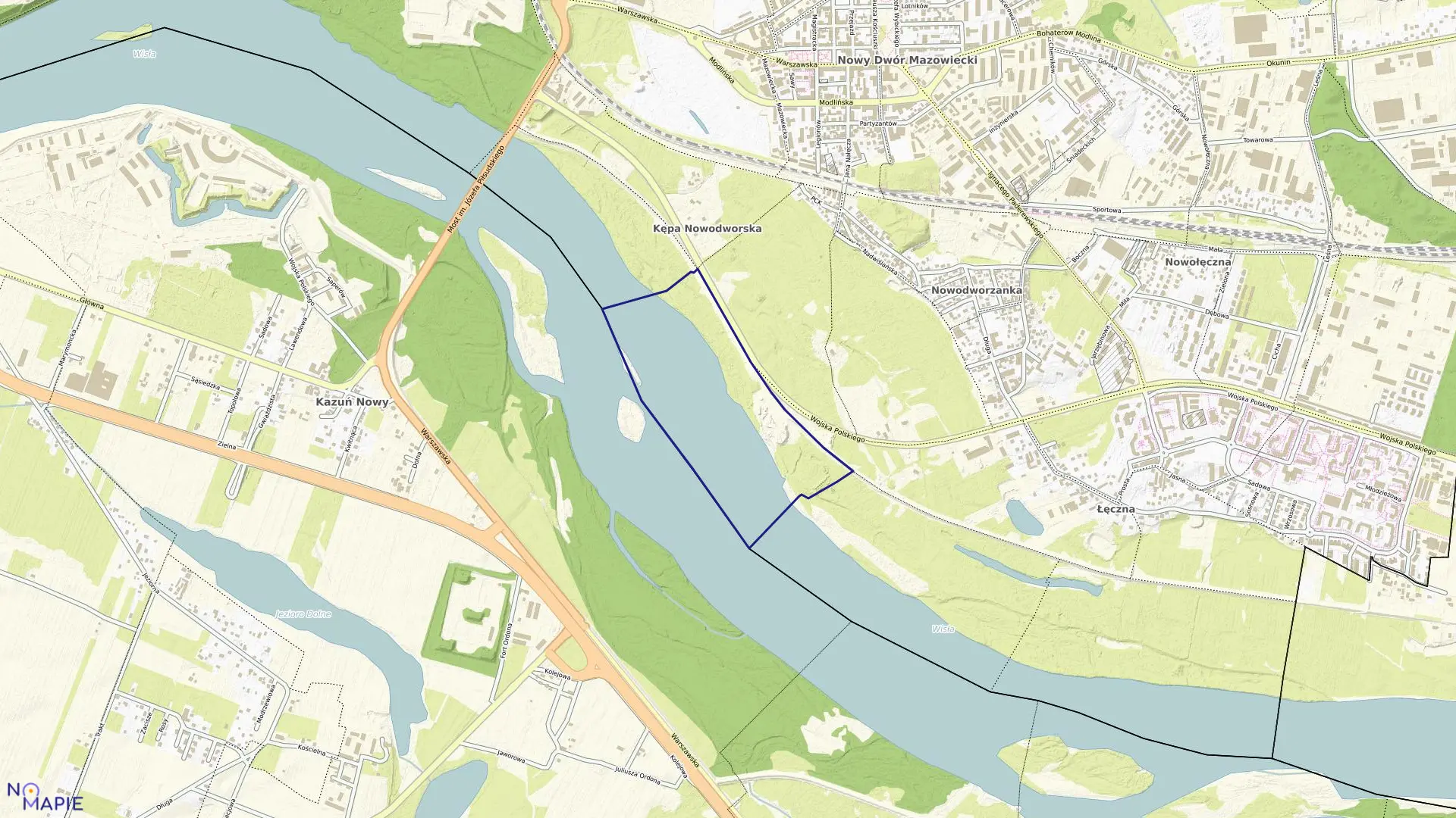 Mapa obrębu 13-02 w mieście Nowy Dwór Mazowiecki