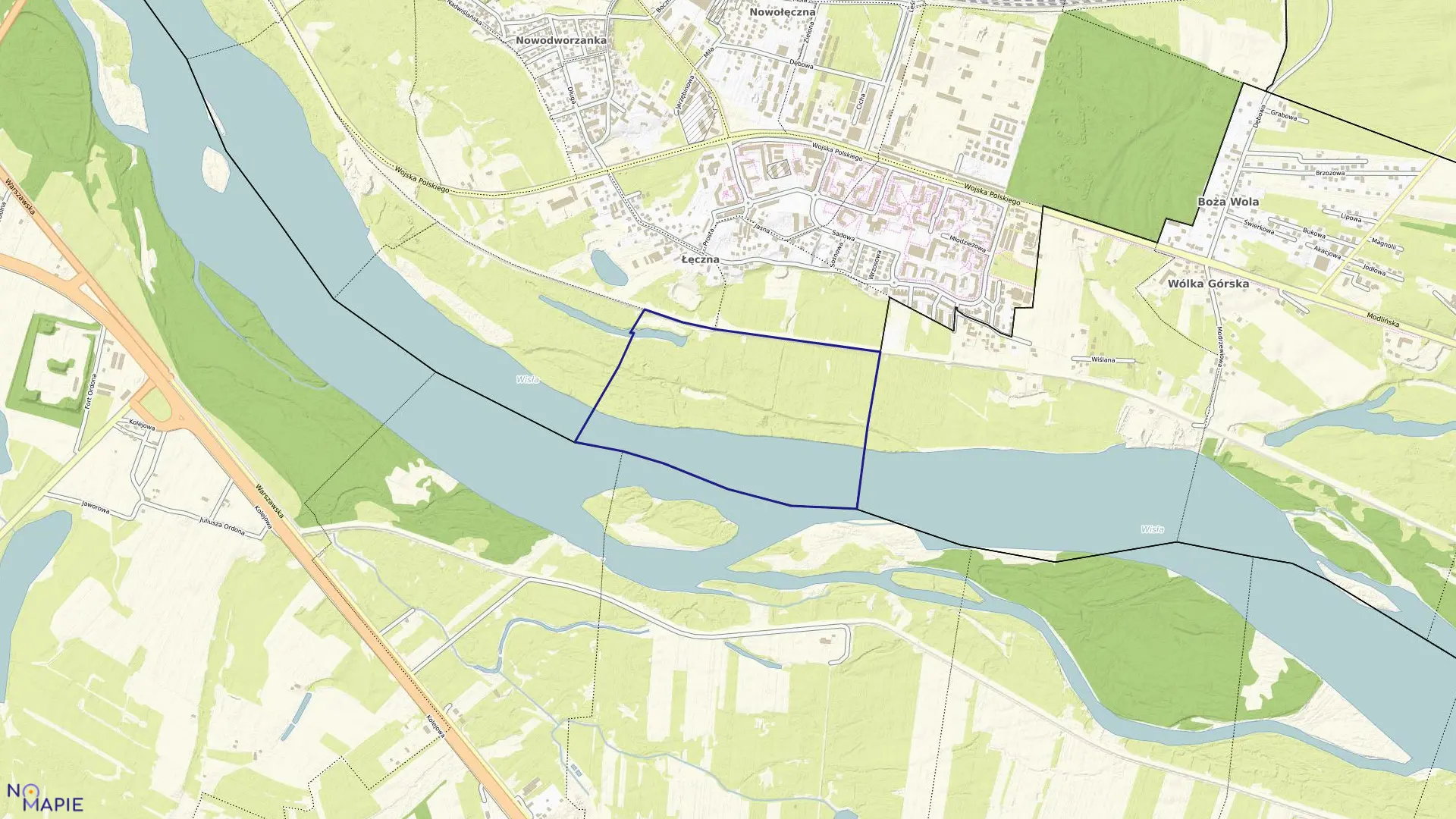 Mapa obrębu 13-04 w mieście Nowy Dwór Mazowiecki