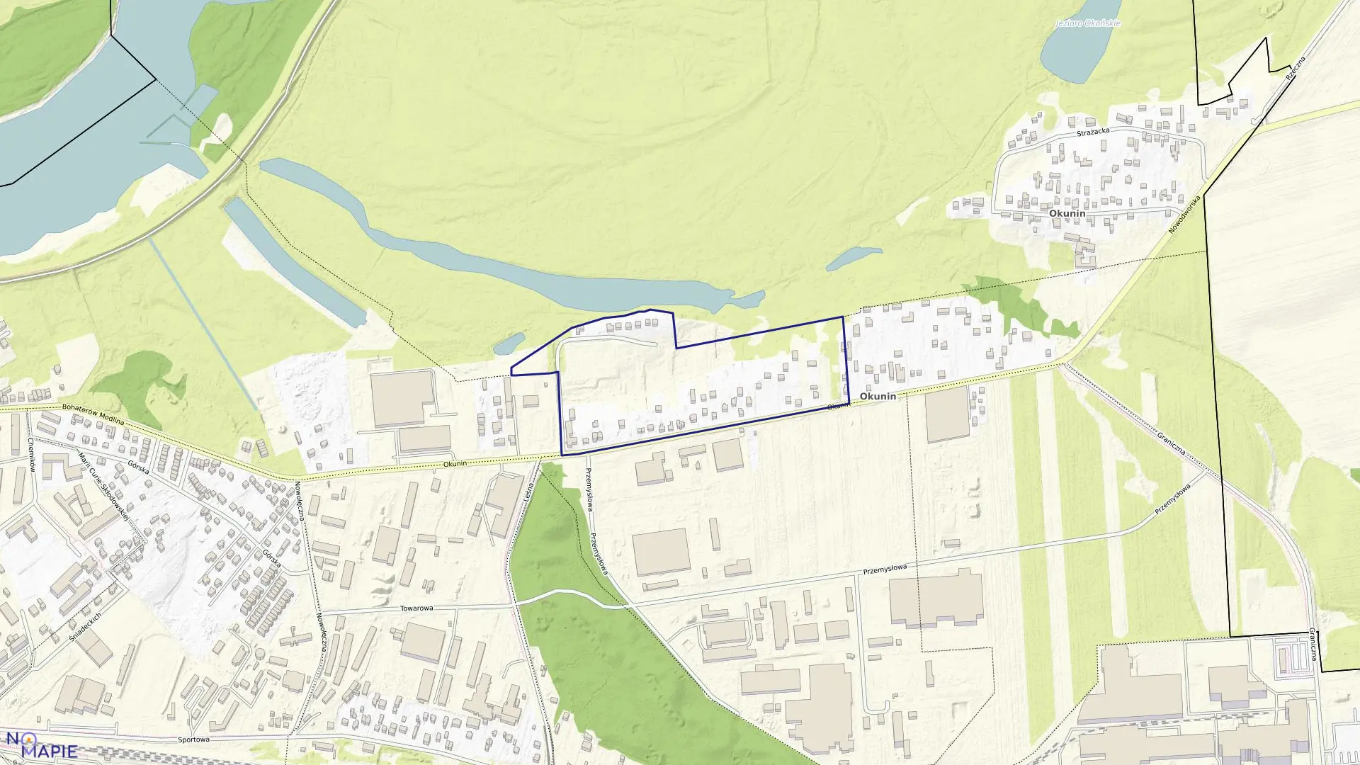 Mapa obrębu 14-01 w mieście Nowy Dwór Mazowiecki