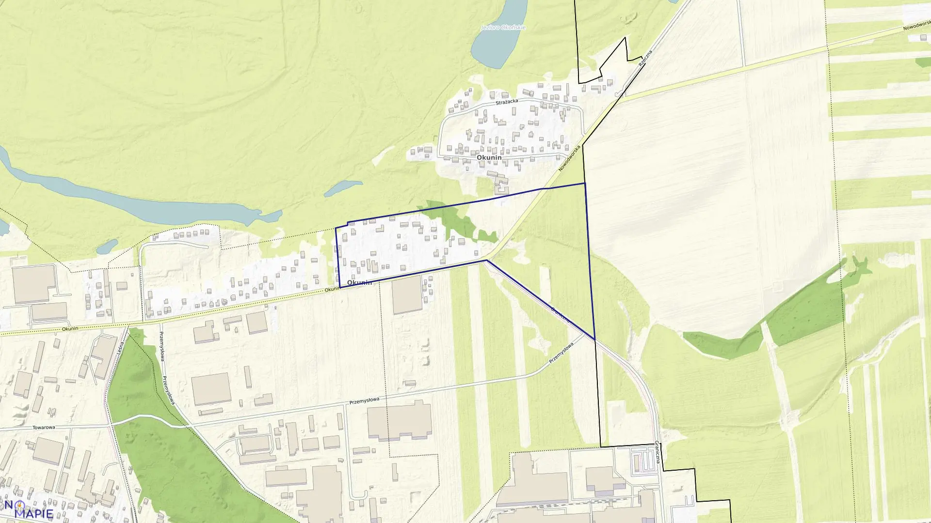 Mapa obrębu 14-02 w mieście Nowy Dwór Mazowiecki