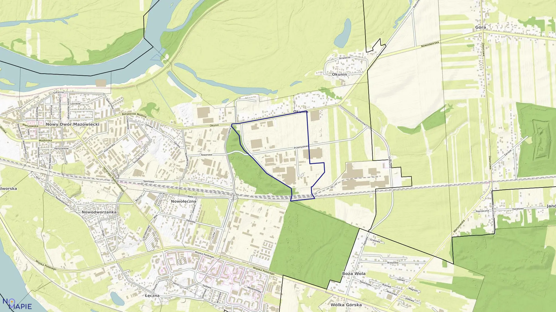 Mapa obrębu 14-04 w mieście Nowy Dwór Mazowiecki