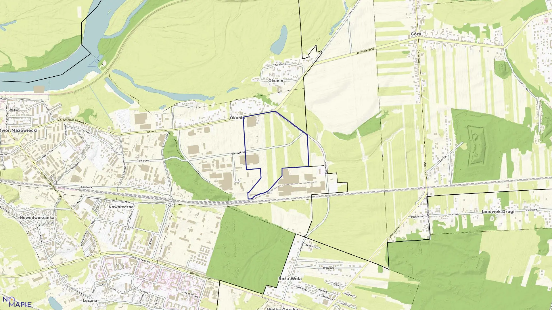 Mapa obrębu 14-05 w mieście Nowy Dwór Mazowiecki