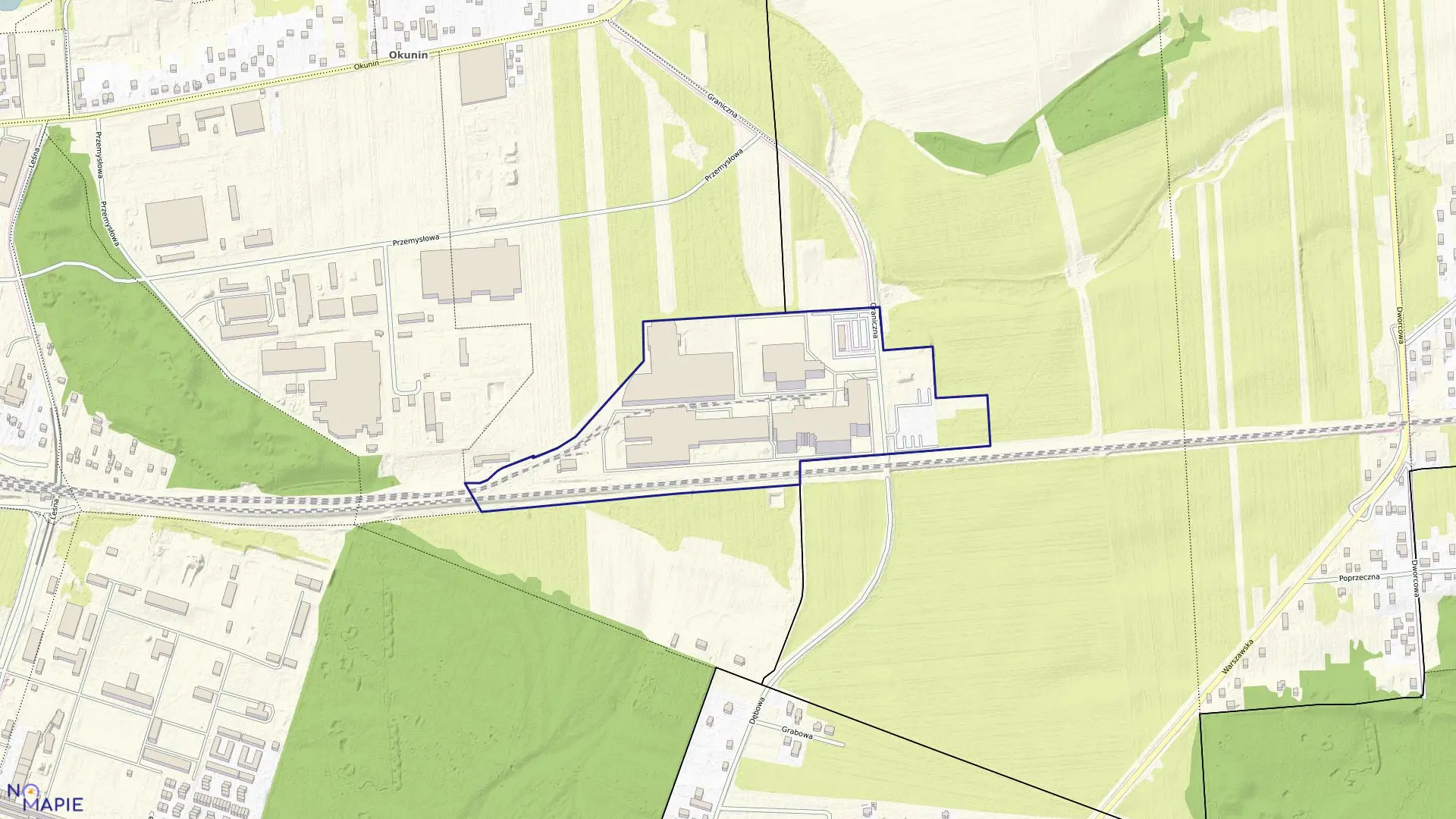 Mapa obrębu 14-06 w mieście Nowy Dwór Mazowiecki