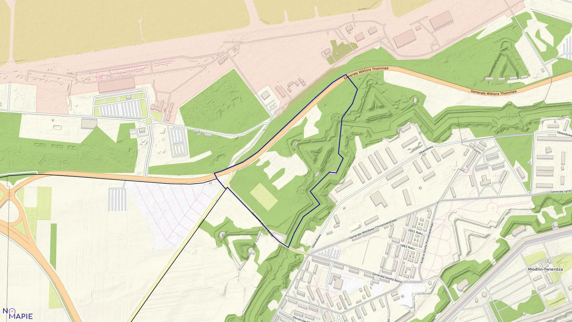 Mapa obrębu 2-03 w mieście Nowy Dwór Mazowiecki