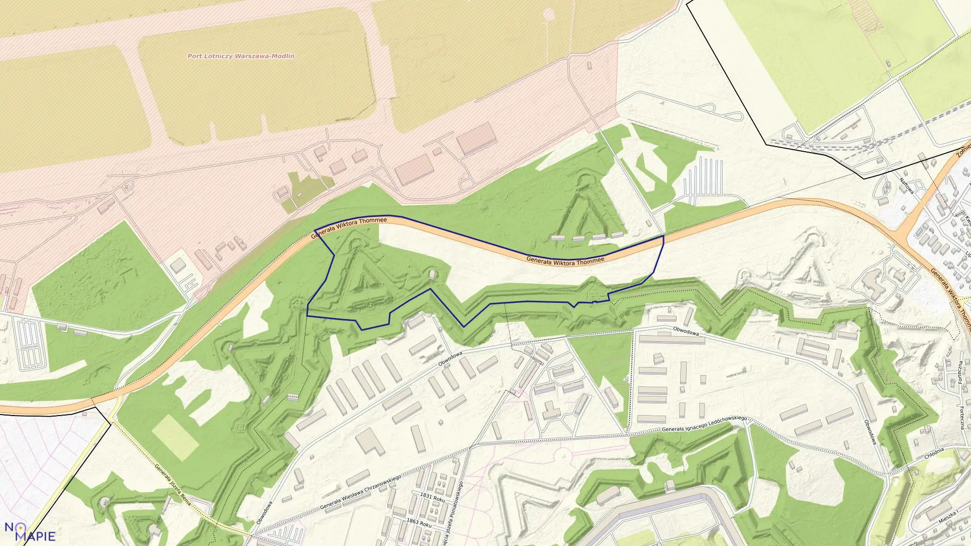 Mapa obrębu 2-04 w mieście Nowy Dwór Mazowiecki