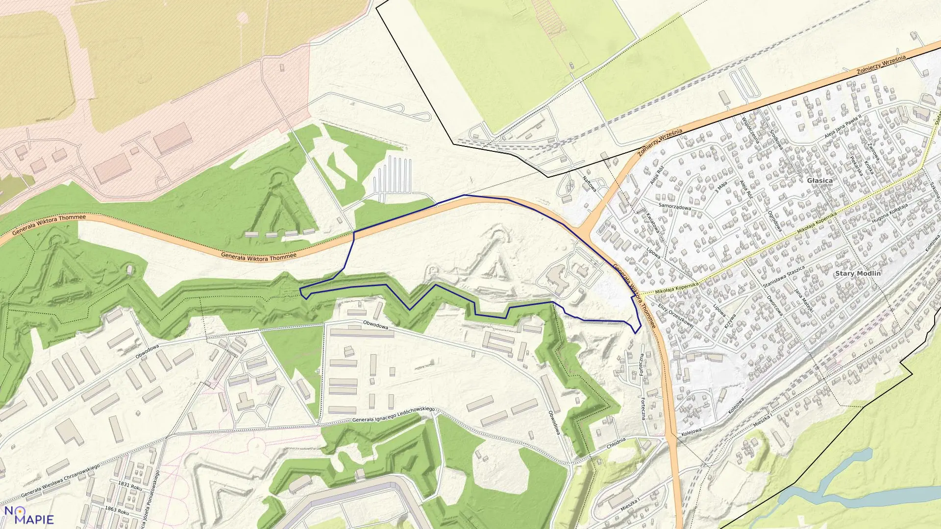 Mapa obrębu 2-05 w mieście Nowy Dwór Mazowiecki