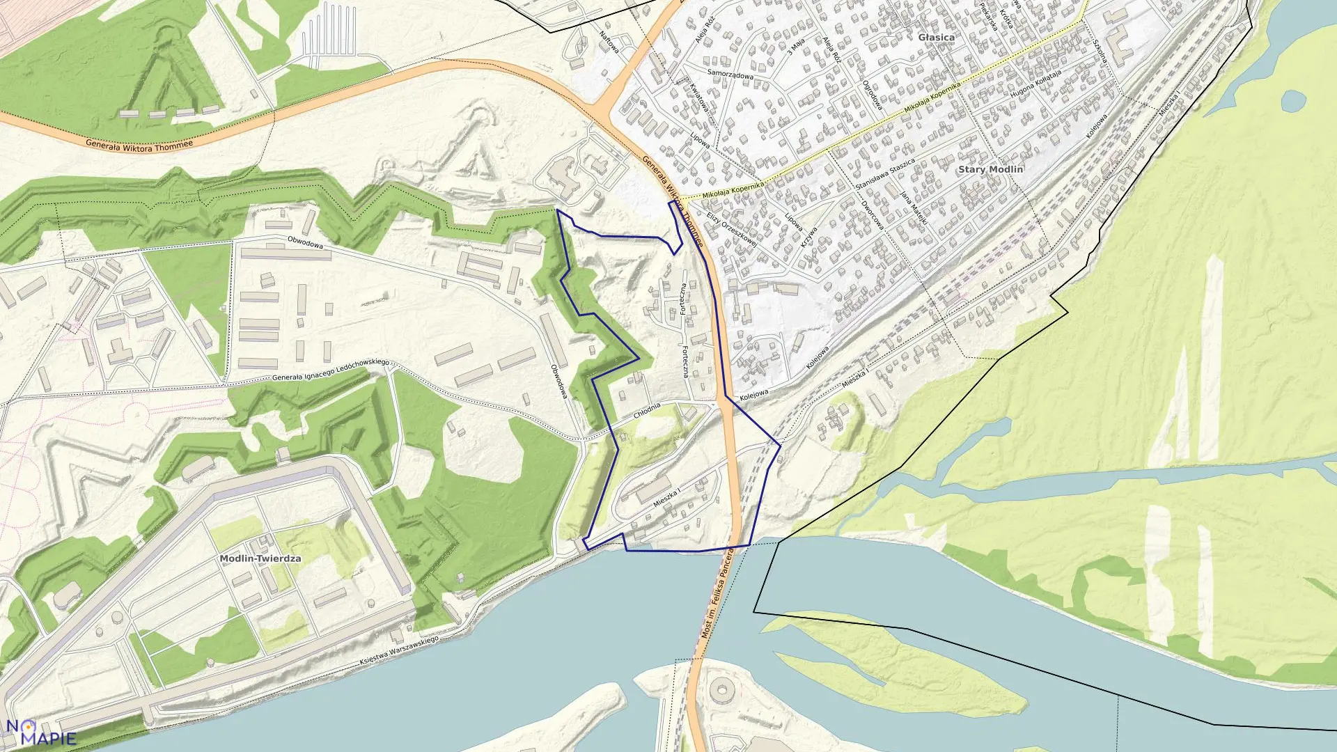 Mapa obrębu 2-06 w mieście Nowy Dwór Mazowiecki