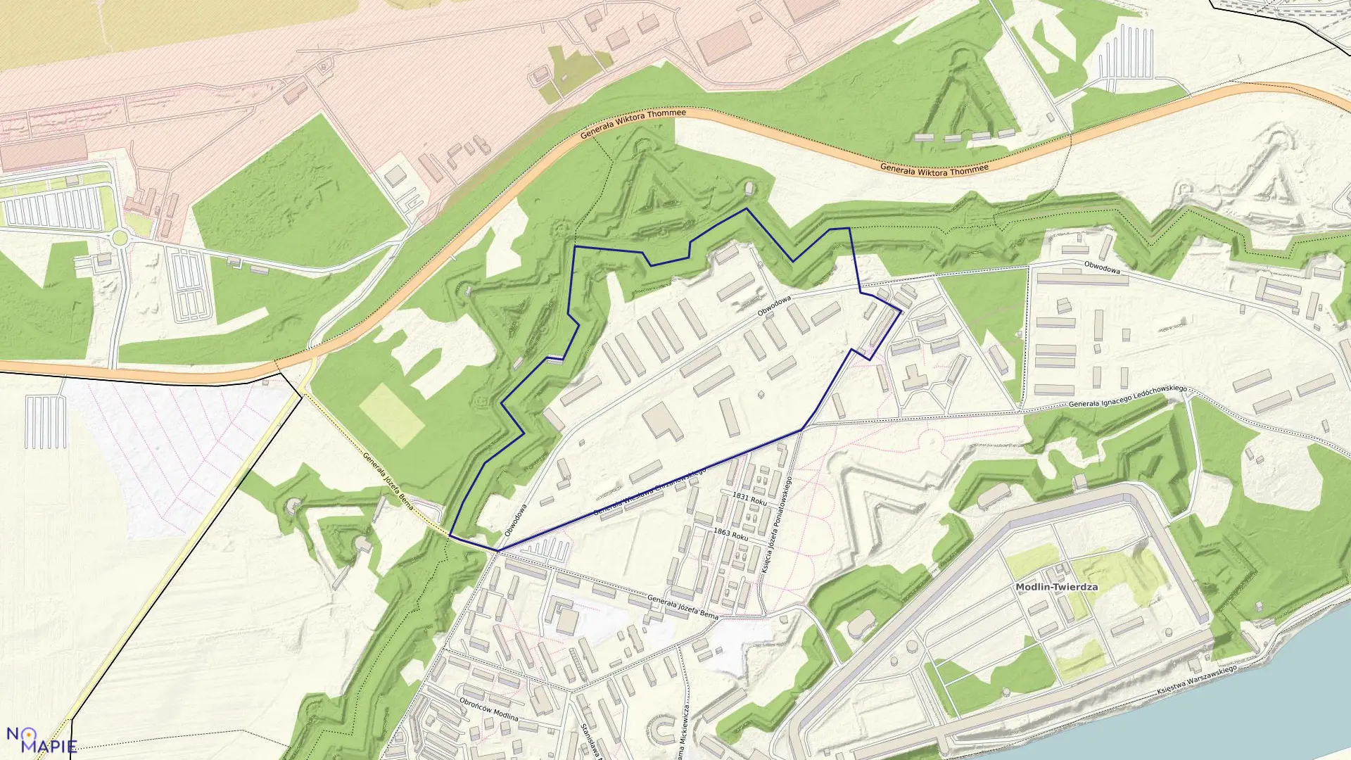 Mapa obrębu 3-02 w mieście Nowy Dwór Mazowiecki