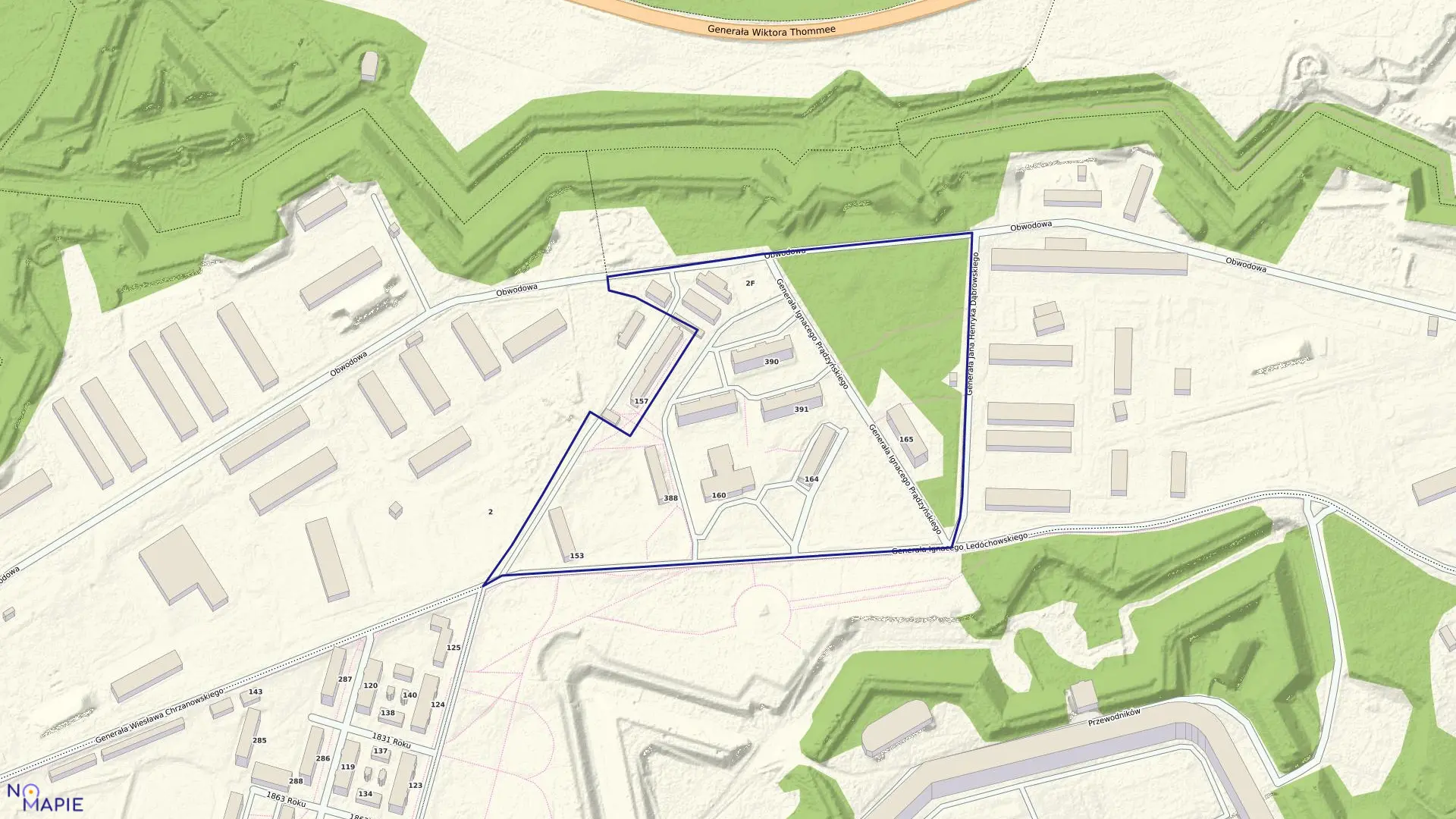 Mapa obrębu 3-03 w mieście Nowy Dwór Mazowiecki