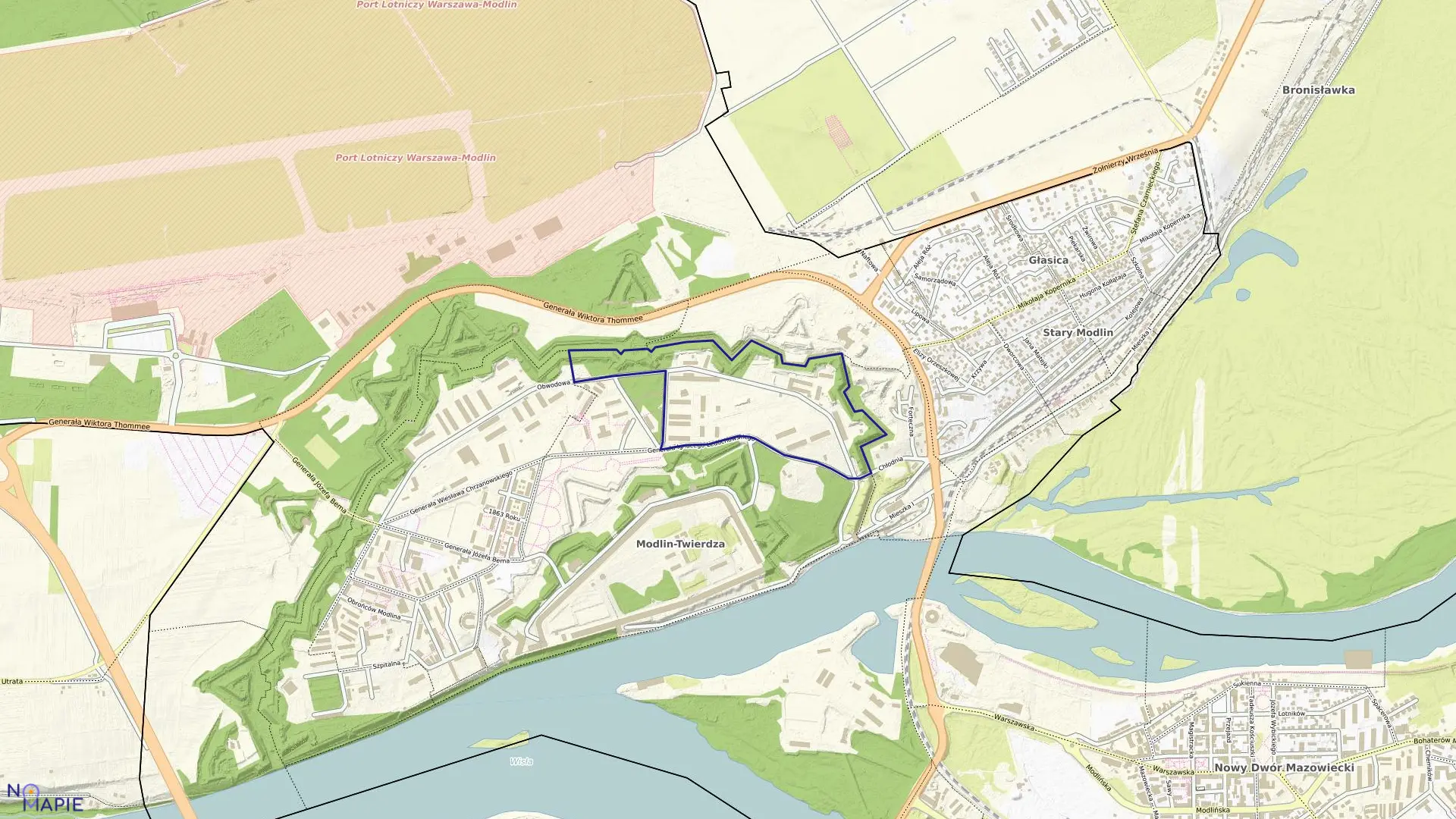 Mapa obrębu 3-04 w mieście Nowy Dwór Mazowiecki