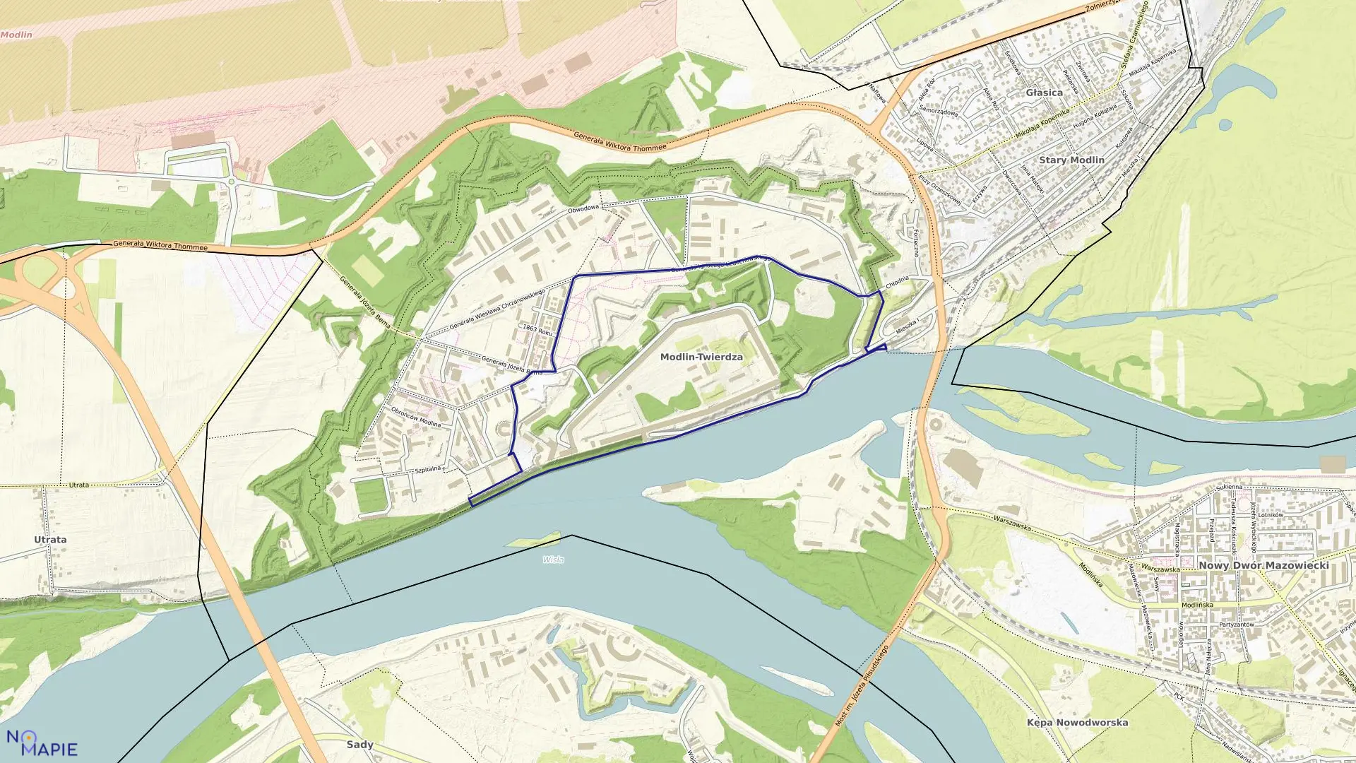 Mapa obrębu 3-09 w mieście Nowy Dwór Mazowiecki