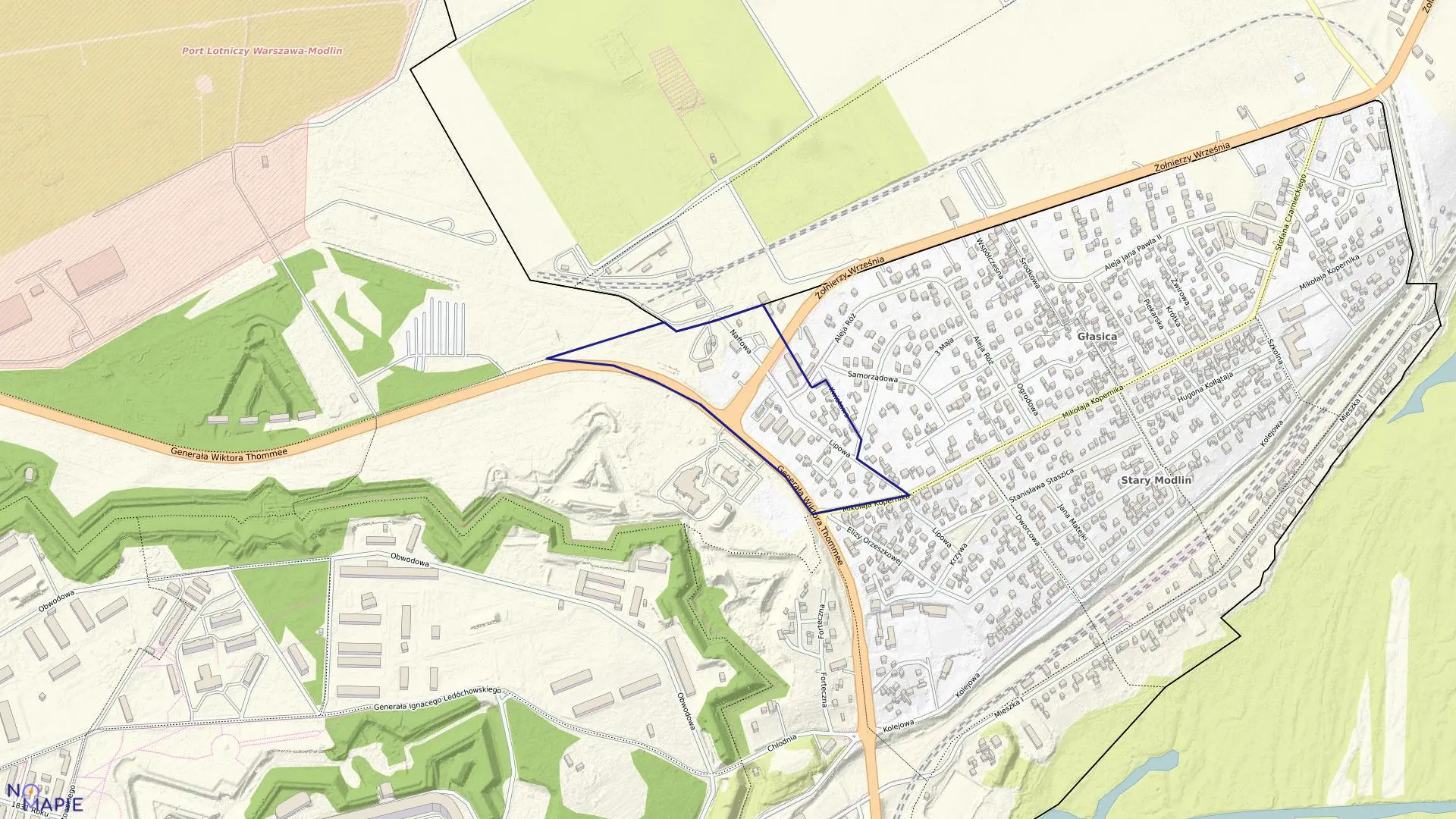 Mapa obrębu 4-01 w mieście Nowy Dwór Mazowiecki