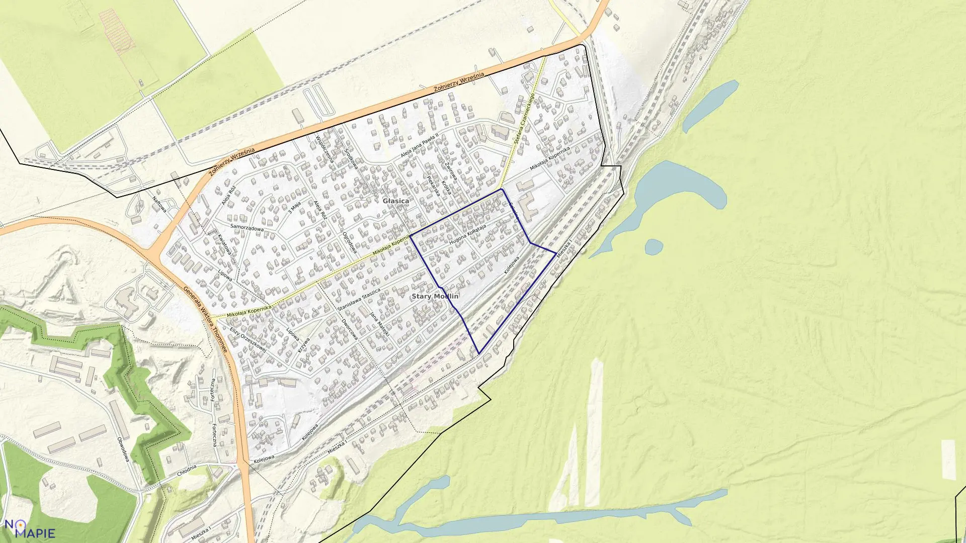 Mapa obrębu 5-03 w mieście Nowy Dwór Mazowiecki