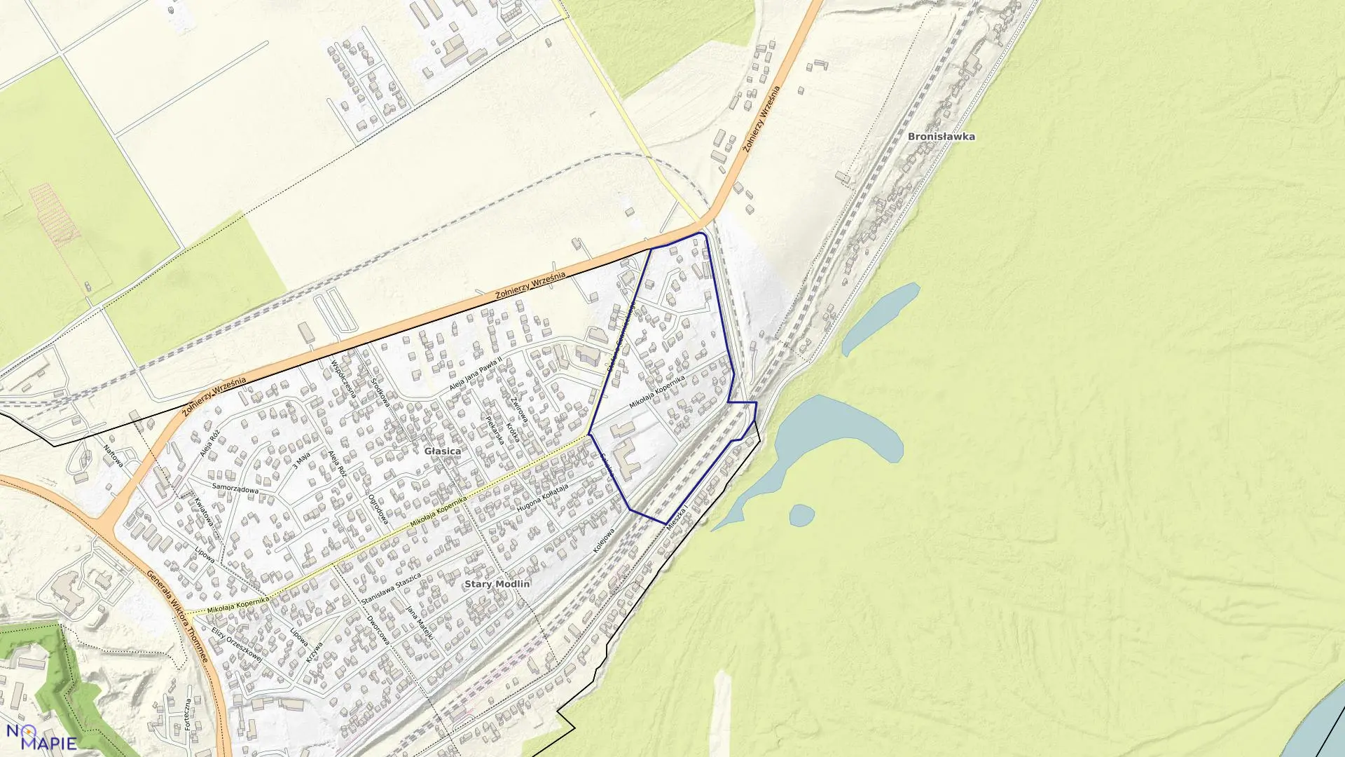 Mapa obrębu 5-04 w mieście Nowy Dwór Mazowiecki