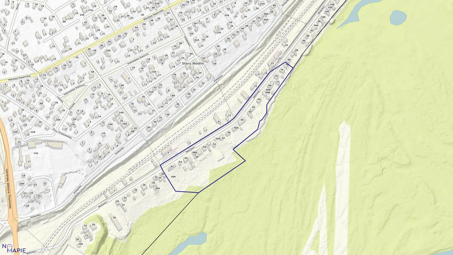 Mapa obrębu 6-02 w mieście Nowy Dwór Mazowiecki