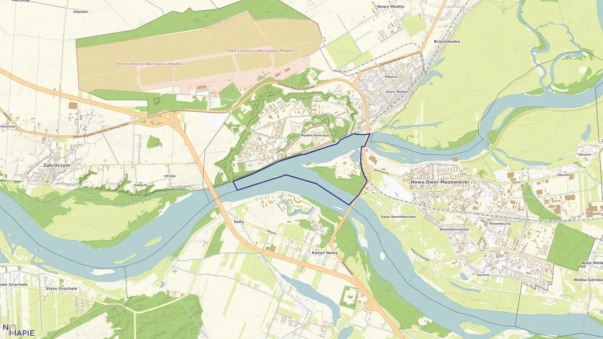 Mapa obrębu 7-01 w mieście Nowy Dwór Mazowiecki