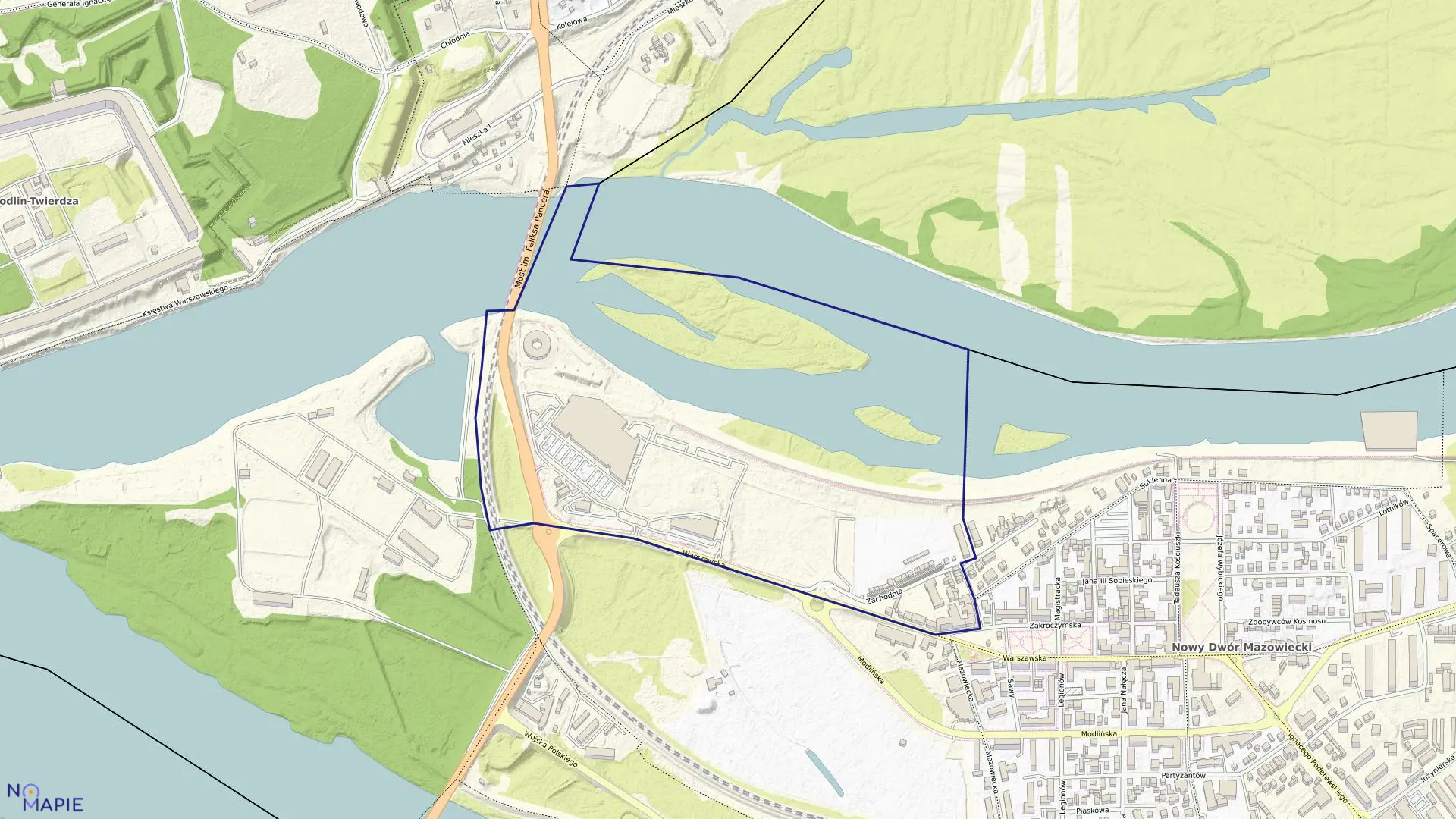 Mapa obrębu 8-01 w mieście Nowy Dwór Mazowiecki