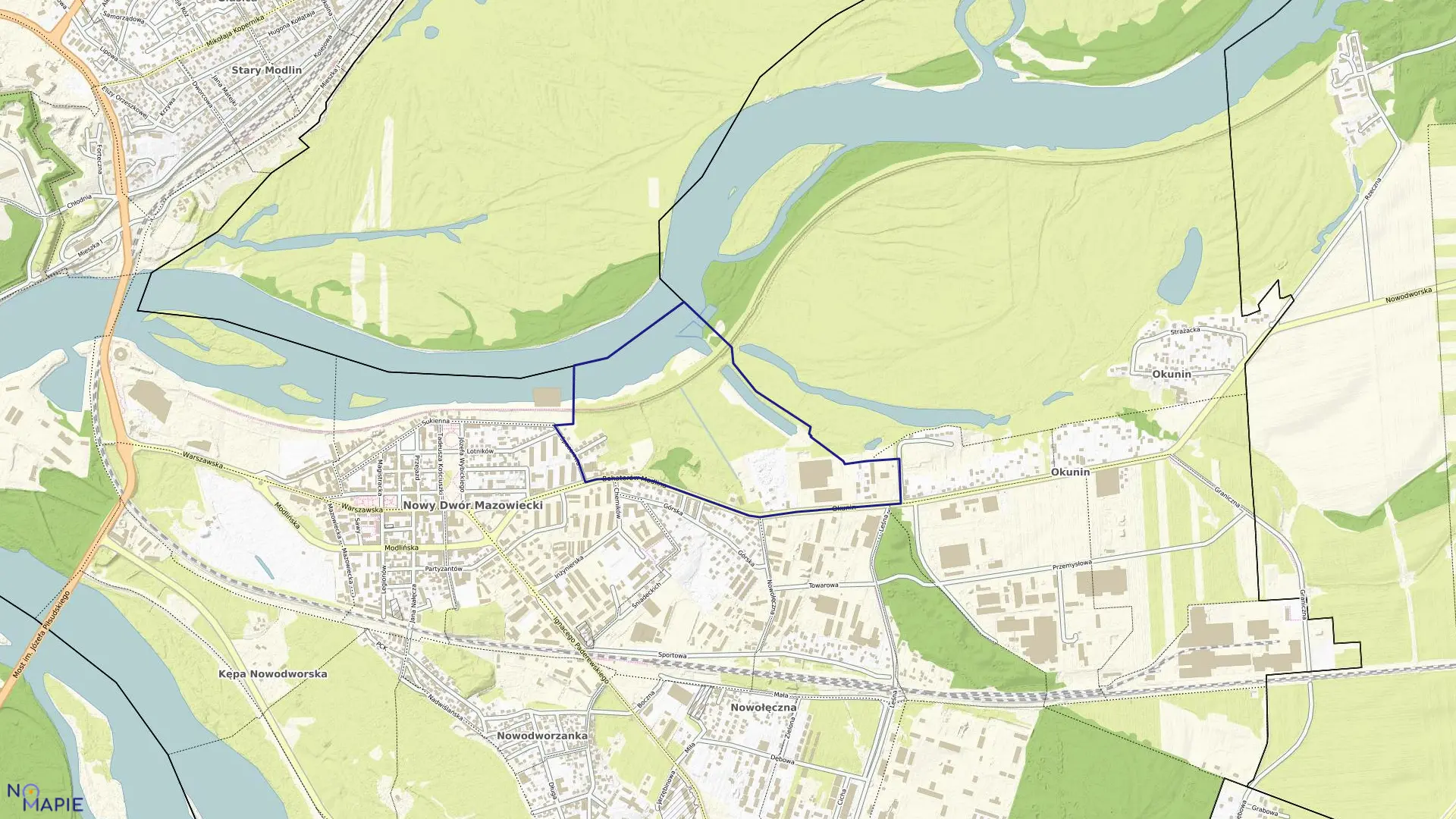 Mapa obrębu 8-03 w mieście Nowy Dwór Mazowiecki