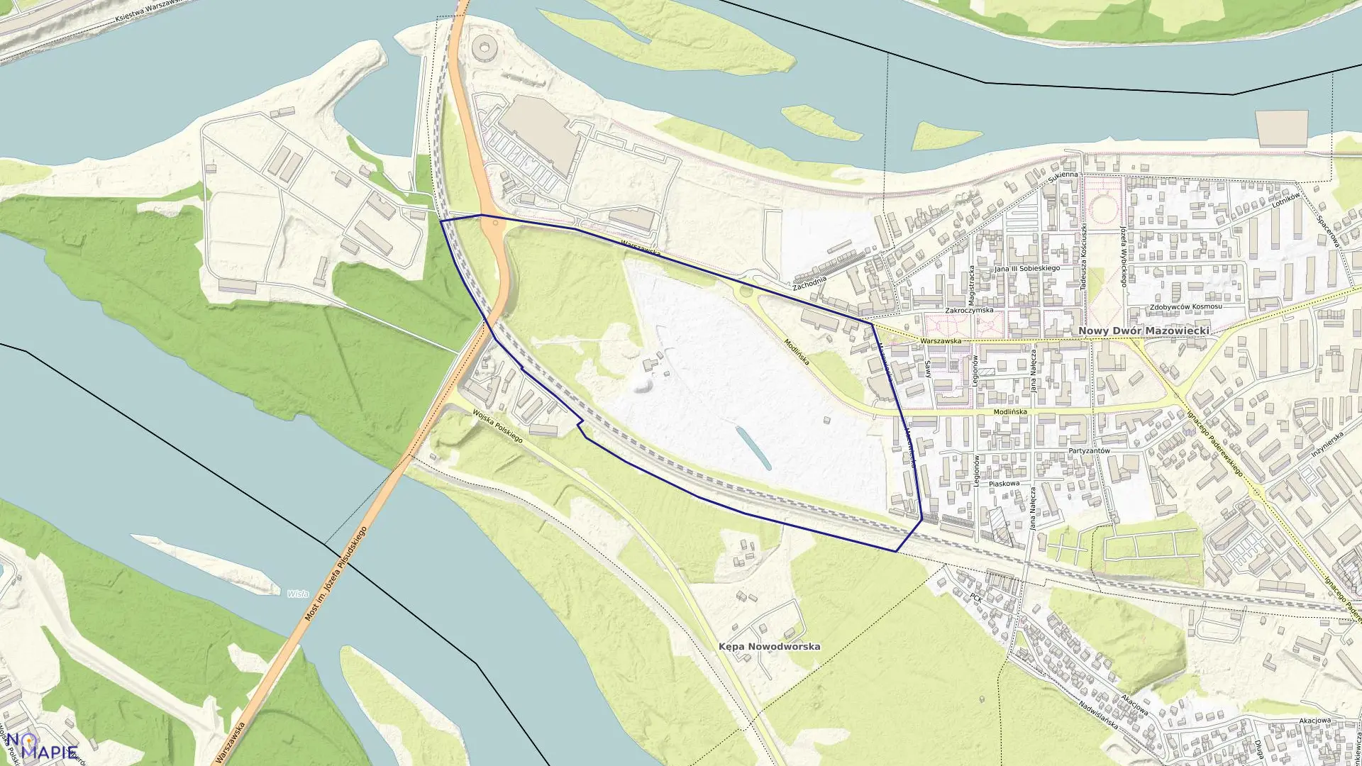 Mapa obrębu 8-04 w mieście Nowy Dwór Mazowiecki