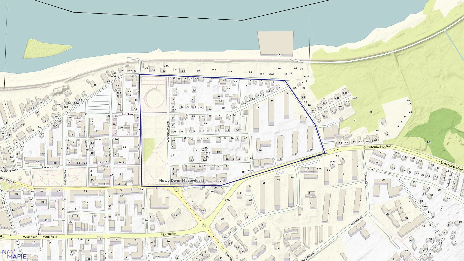 Mapa obrębu 8-06 w mieście Nowy Dwór Mazowiecki