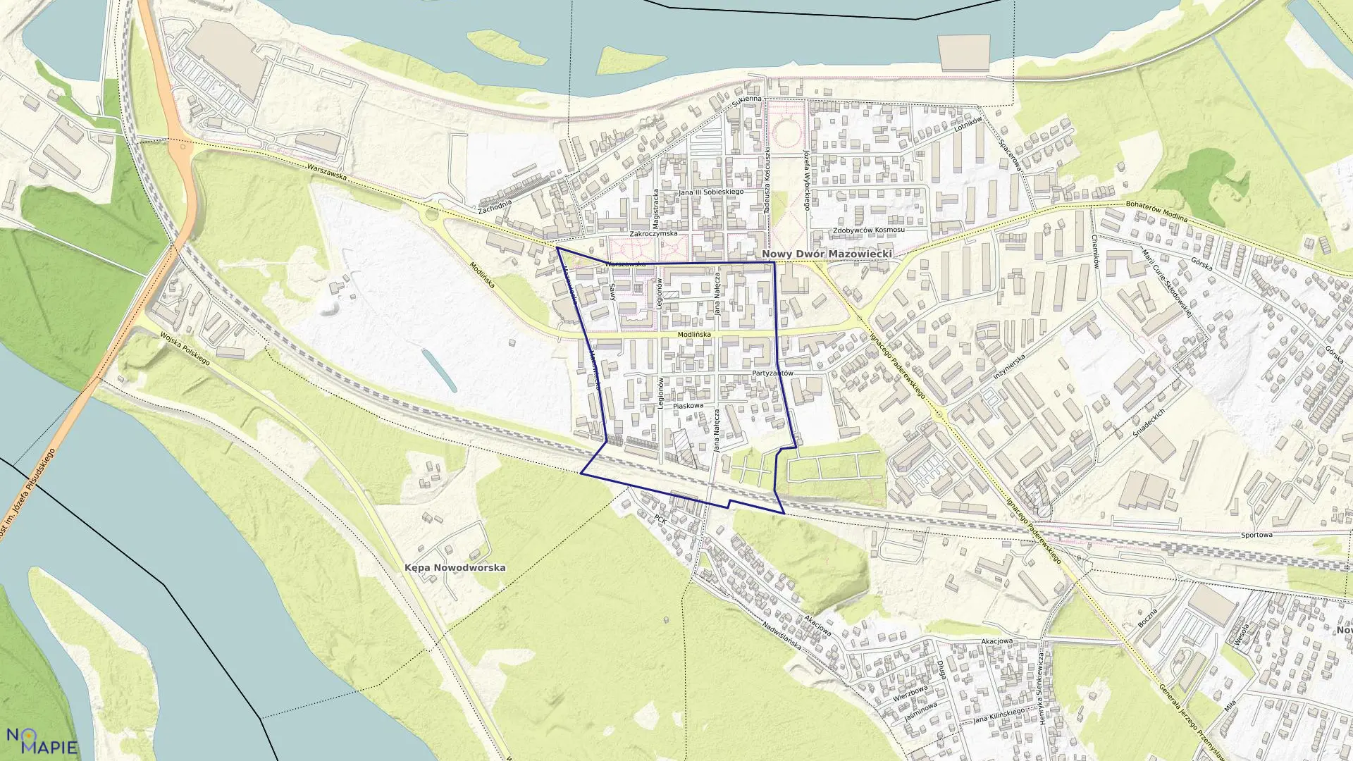 Mapa obrębu 8-07 w mieście Nowy Dwór Mazowiecki