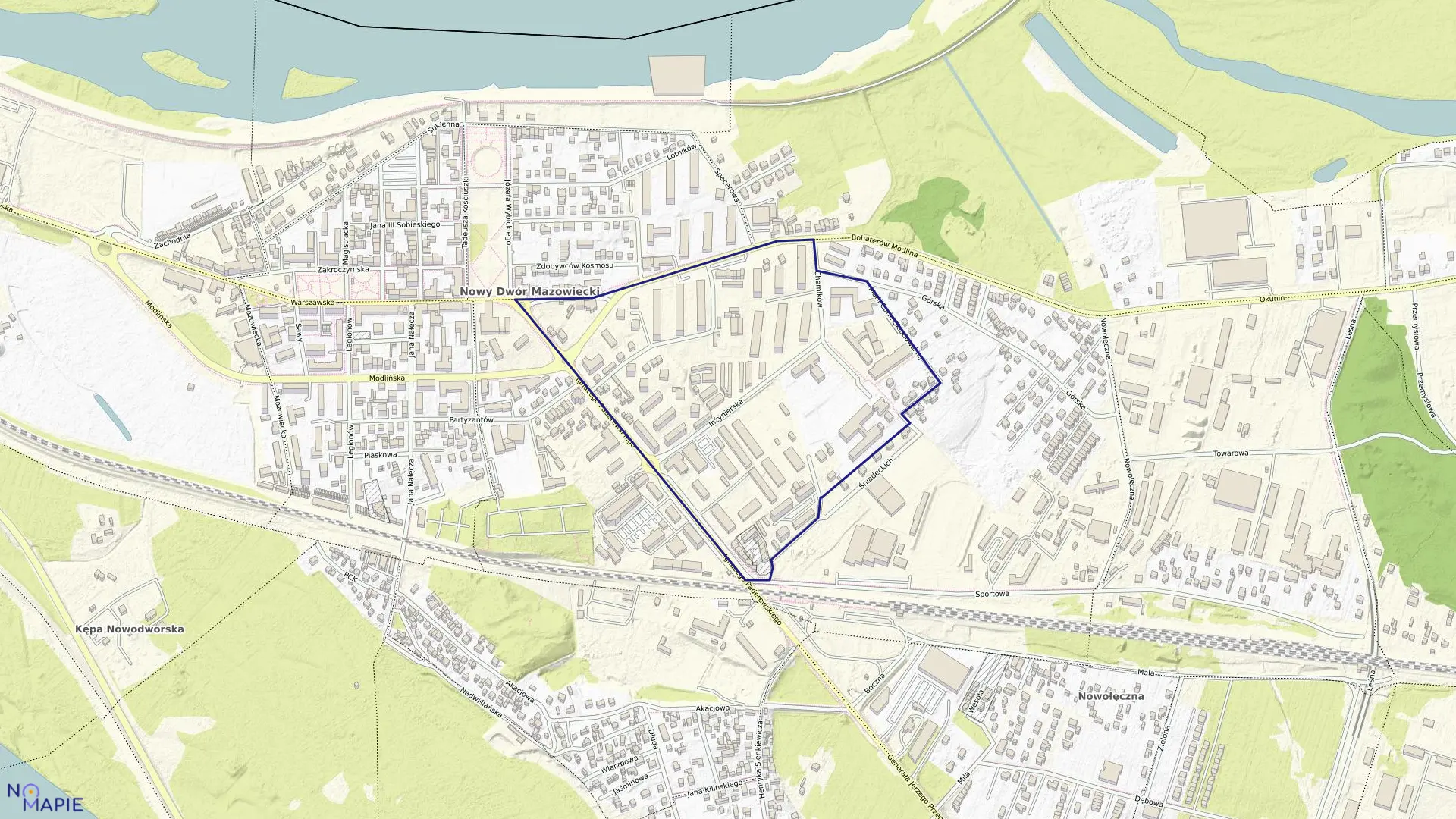 Mapa obrębu 8-09 w mieście Nowy Dwór Mazowiecki