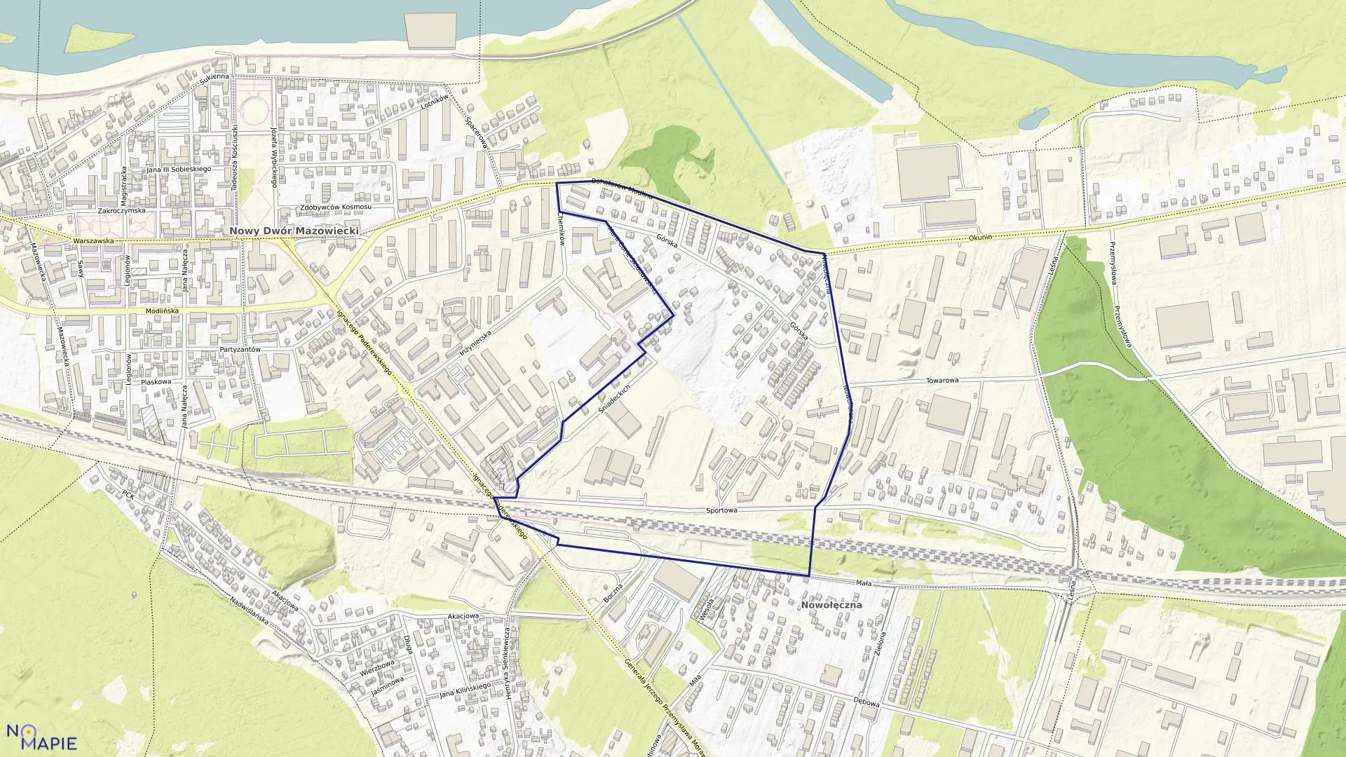 Mapa obrębu 8-10 w mieście Nowy Dwór Mazowiecki