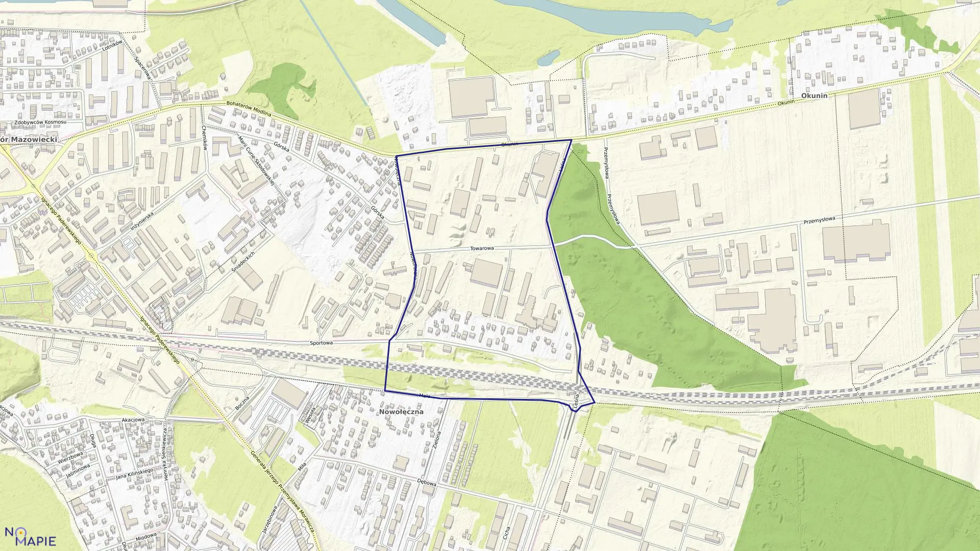 Mapa obrębu 8-11 w mieście Nowy Dwór Mazowiecki