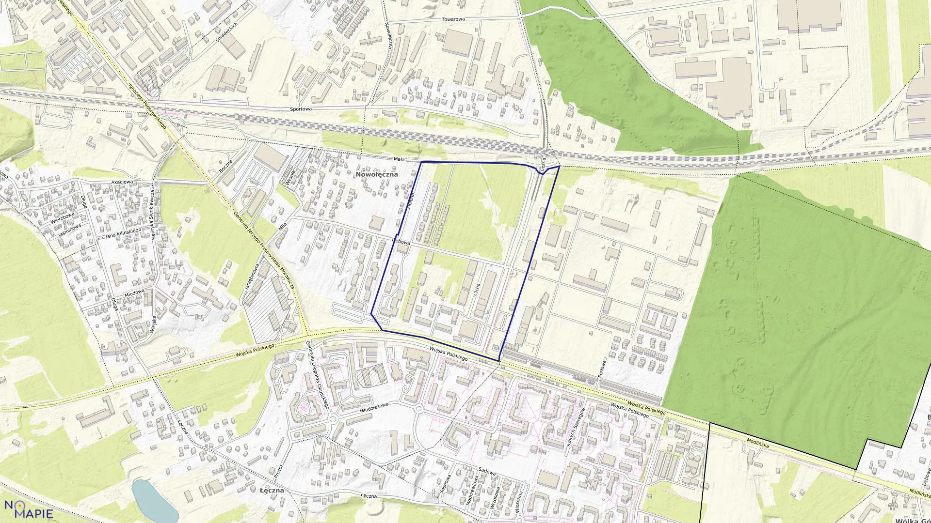 Mapa obrębu 9-02 w mieście Nowy Dwór Mazowiecki